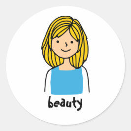 pegatinas de caracteres y etiquetas de chica de be