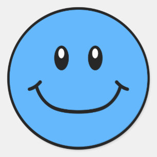 Pegatinas de caras sonrientes Blue 0001