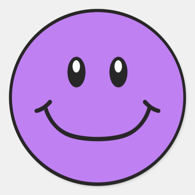 Pegatinas de caras sonrientes Purple 0001 (Anverso)