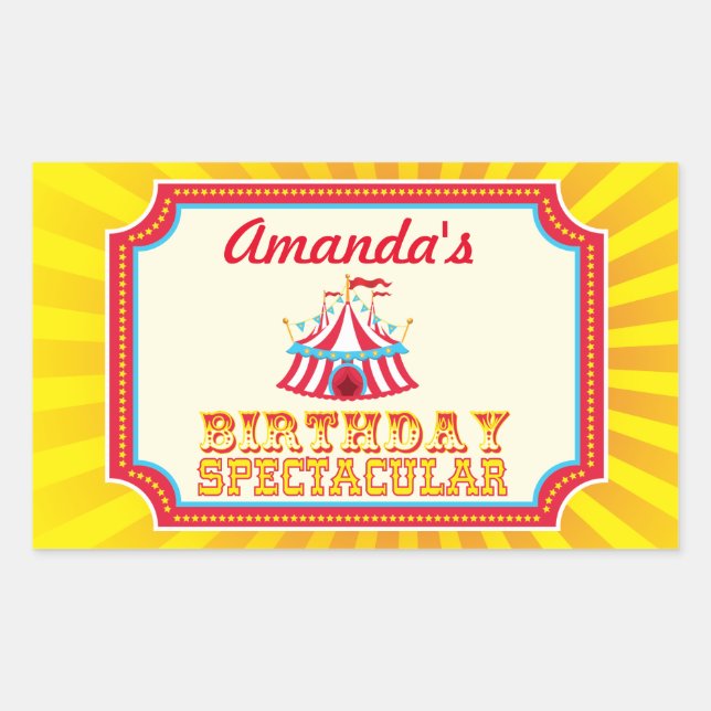 Pegatinas de Carnaval o Circo con texto personaliz (Anverso)