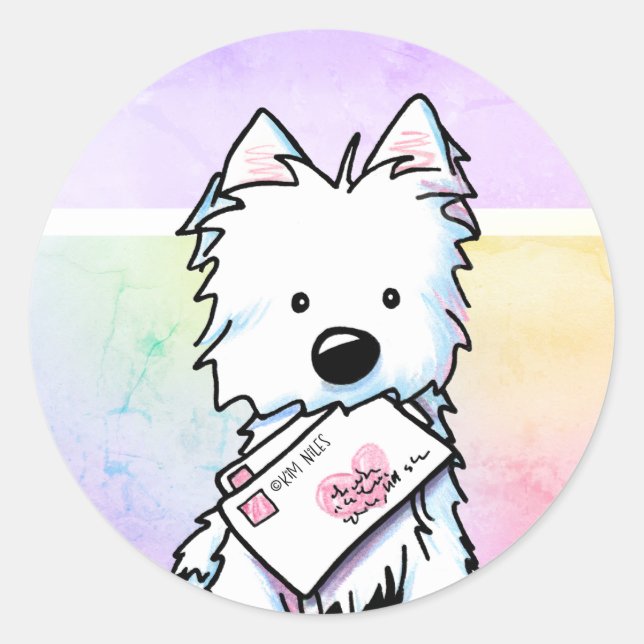 Pegatinas de Cartas de Amor de Westie (Anverso)