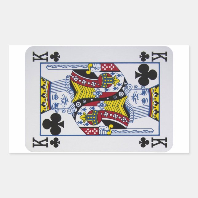 Pegatinas de cartas de juego King Clovers (Clubs) (Anverso)