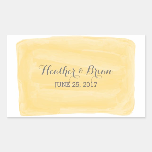 Pegatinas de casamiento amarillo (Anverso)