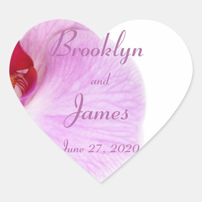 Pegatinas de casamiento con orquídeas radiantes de (Anverso)