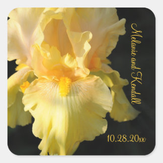 Pegatinas de casamiento cuadrado personalizadas de