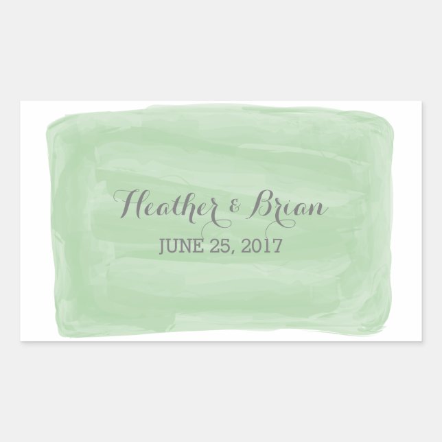 Pegatinas de casamiento de color verde (Anverso)