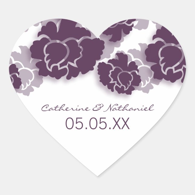 Pegatinas de casamiento de decadencia floral (Anverso)