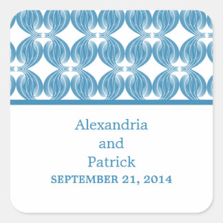Pegatinas de casamiento de deco moderno azul