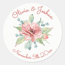 Pegatinas de casamiento de diseño de flor de color