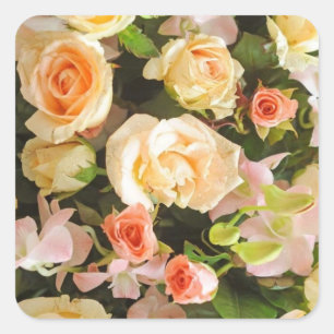 pegatinas de casamiento de melocotón y marfil Rosa