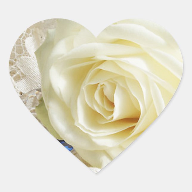Pegatinas de casamiento de Rosa de corazón (Anverso)