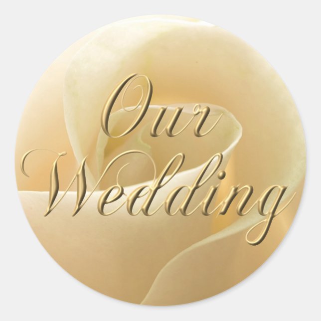Pegatinas de casamiento de Rosa de marfil (Anverso)
