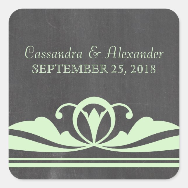 Pegatinas de casamiento de tablero de chocolate ve (Anverso)