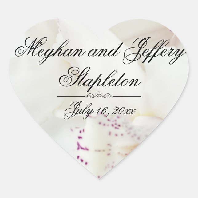 Pegatinas de casamiento en forma de corazón con fl (Anverso)