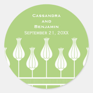 Pegatinas de casamiento floral Art Deco