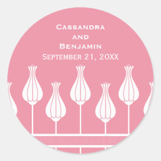 Pegatinas de casamiento floral Art Deco