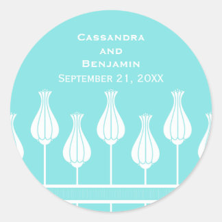 Pegatinas de casamiento floral Art Deco