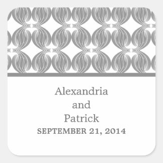 Pegatinas de casamiento gris moderno
