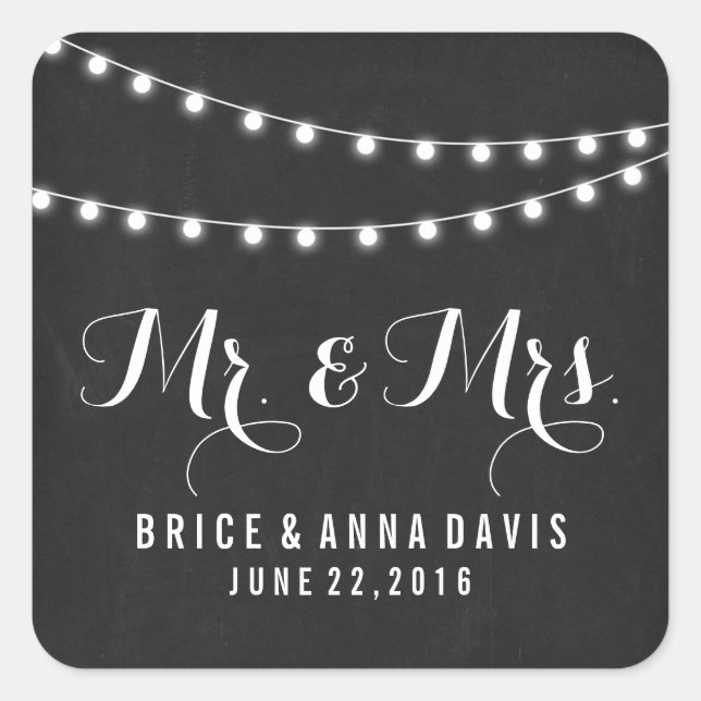 Pegatinas de casamiento ligero de verano negro (Anverso)