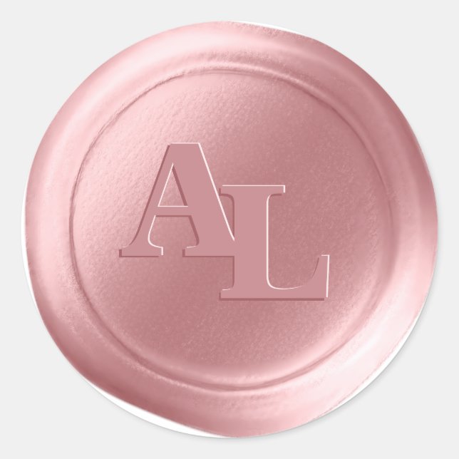 Pegatinas de casamiento monograma de sellado de ce (Anverso)