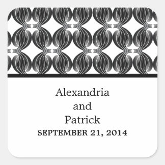 Pegatinas de casamiento negro moderno