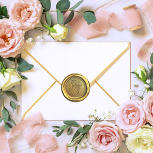 Pegatinas de casamiento personalizadas Gold Wax Se