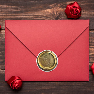 Pegatinas de casamiento personalizadas Gold Wax Se