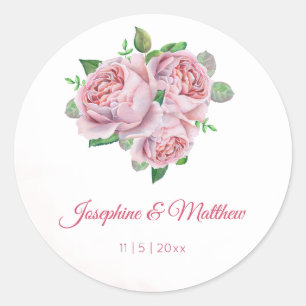 Pegatinas de casamiento rosa rosa para Bouquet
