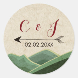 Pegatinas de casamiento rústico