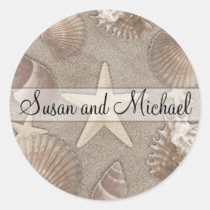 Pegatinas de casamiento Starfish personalizable