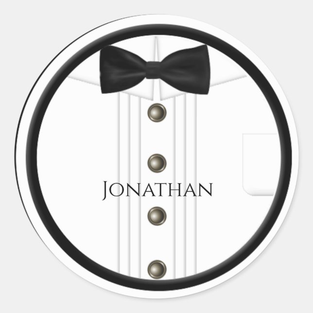 Pegatinas de casamiento tux (Anverso)