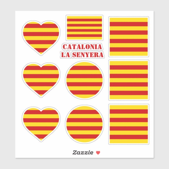 Pegatinas de Cataluña & bandera de La Senyera Cora (Hoja)