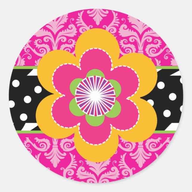 Pegatinas de cebra y flores suaves (Anverso)