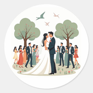 Pegatinas de celebración de bodas
