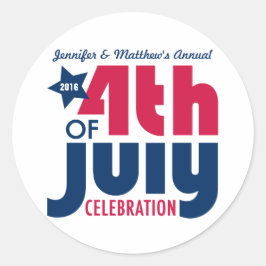 Pegatinas de celebraciones personalizadas del 4 de