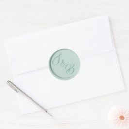 Pegatinas de cera de sello de boda con monograma v