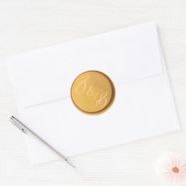 Pegatinas de cera dorada con monograma personaliza
