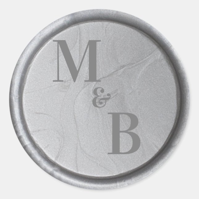 Pegatinas de cera personalizadas con iniciales de  (Anverso)