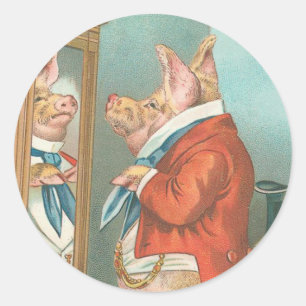 Pegatinas de cerdo de época
