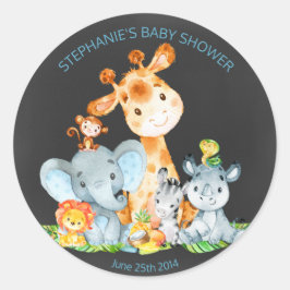 Pegatinas de Chalkboard Watercol Cute Jungle Anima