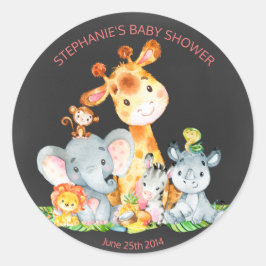 Pegatinas de Chalkboard Watercol Cute Jungle Anima