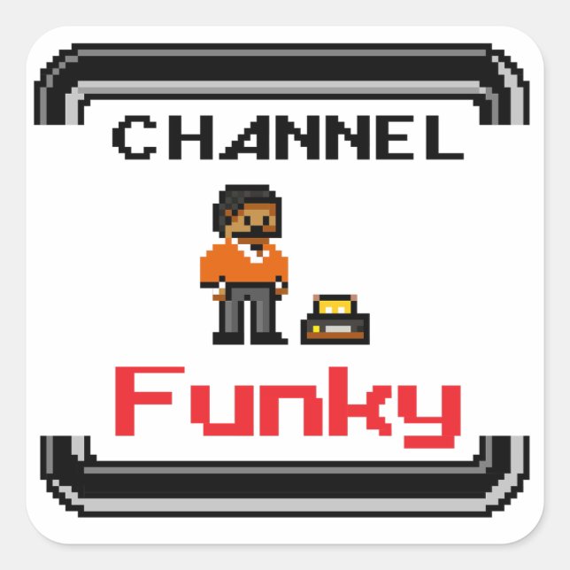 Pegatinas de Channel Funky Pixel Art Square (Anverso)