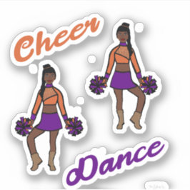 Pegatinas de Cheer Dance Pom (Naranja Púrpura)