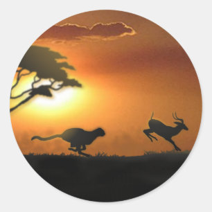 Pegatinas de Cheetah y Gazelle