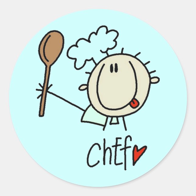 Pegatinas de Chef Hombre (Anverso)