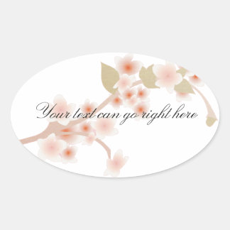 Pegatinas de Cherry Blossom Oval