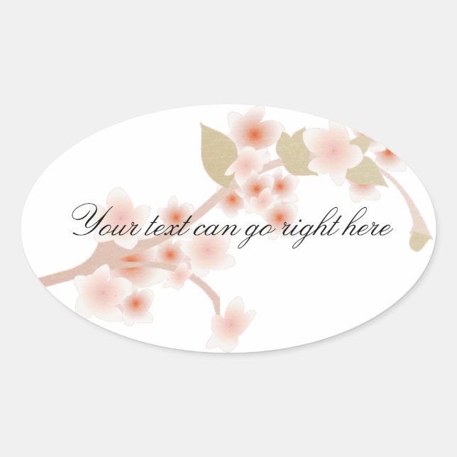 Pegatinas de Cherry Blossom Oval (Anverso)