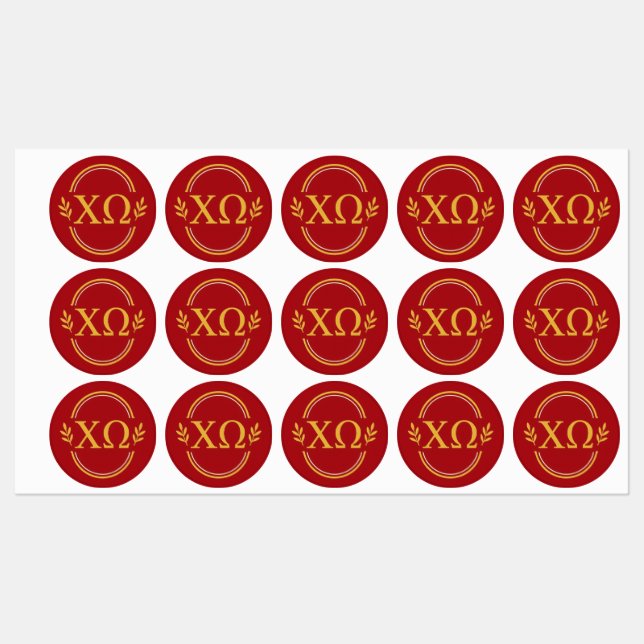 Pegatinas de Chi Omega Sorority (Hoja)