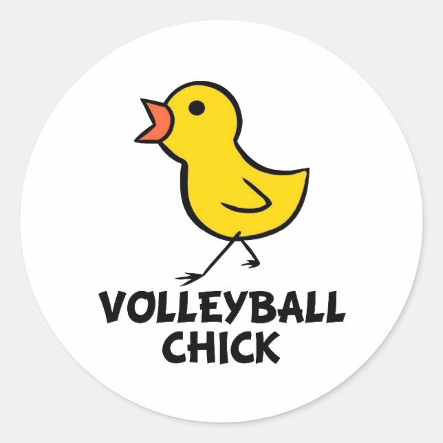 Pegatinas de Chick de voleibol (Anverso)