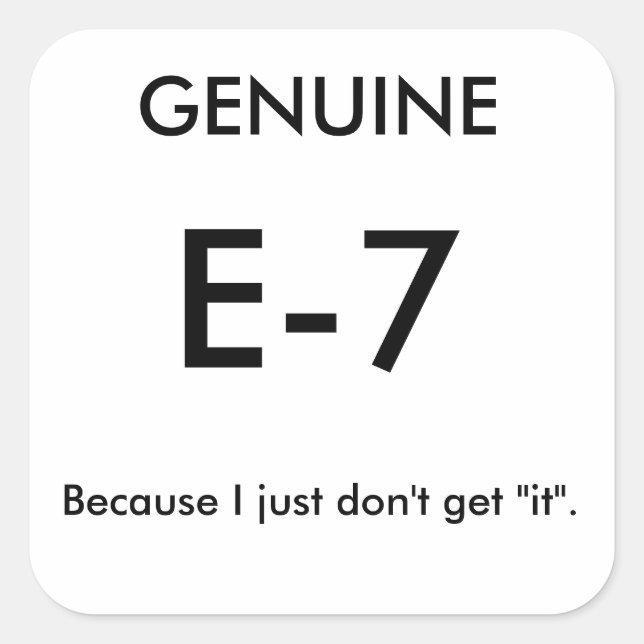 Pegatinas de Chiste E-7 genuinos (Anverso)